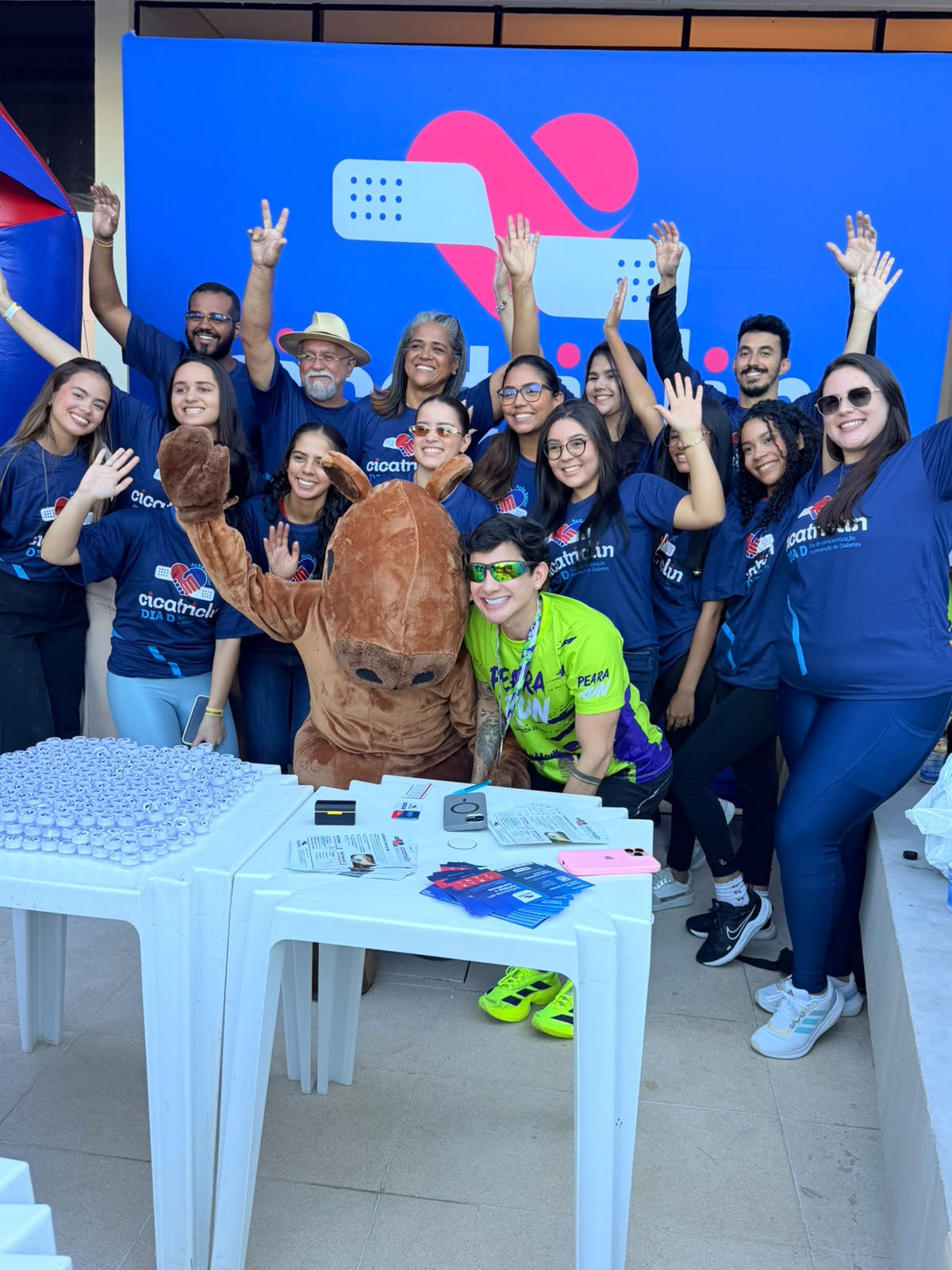 Equipe Cicatriclin reunida durante a PEARA RUN em Araguaína